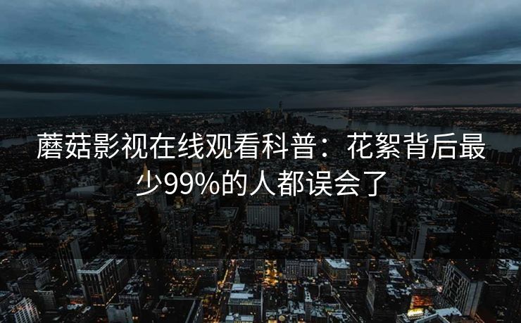 蘑菇影视在线观看科普：花絮背后最少99%的人都误会了