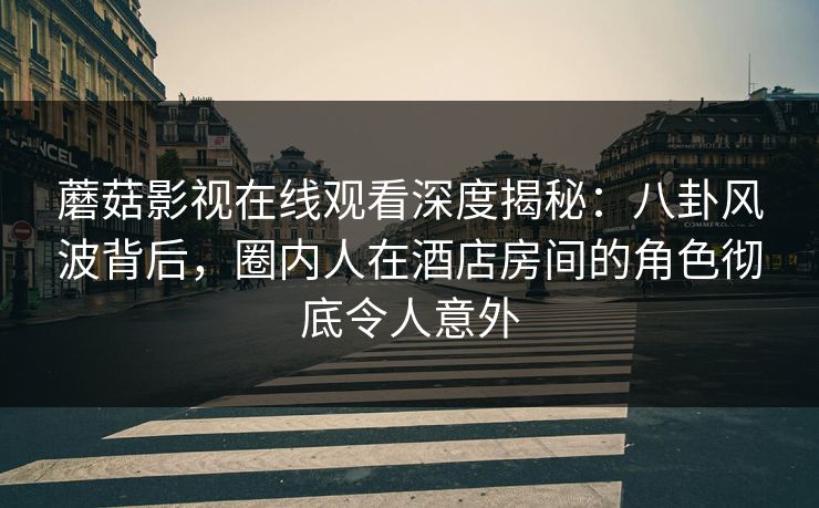 蘑菇影视在线观看深度揭秘：八卦风波背后，圈内人在酒店房间的角色彻底令人意外