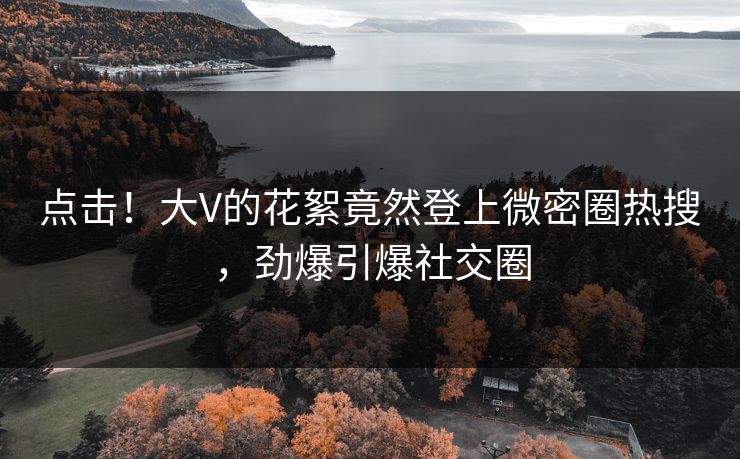 点击！大V的花絮竟然登上微密圈热搜，劲爆引爆社交圈