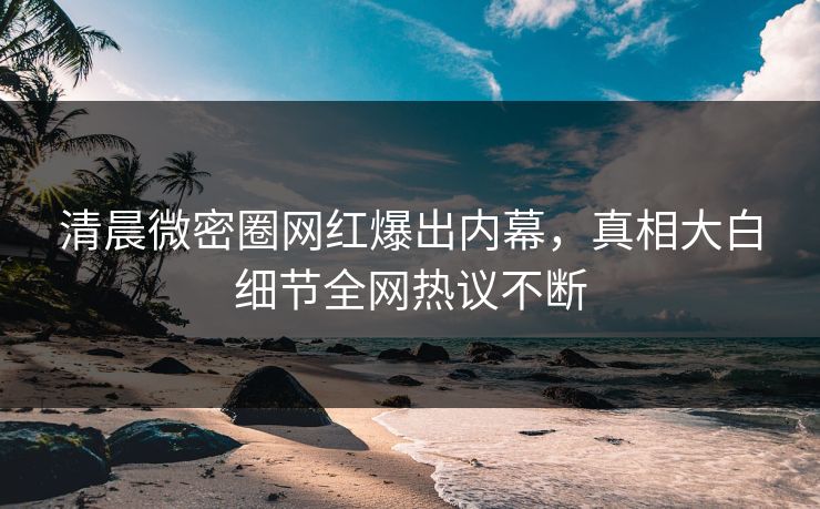 清晨微密圈网红爆出内幕，真相大白细节全网热议不断